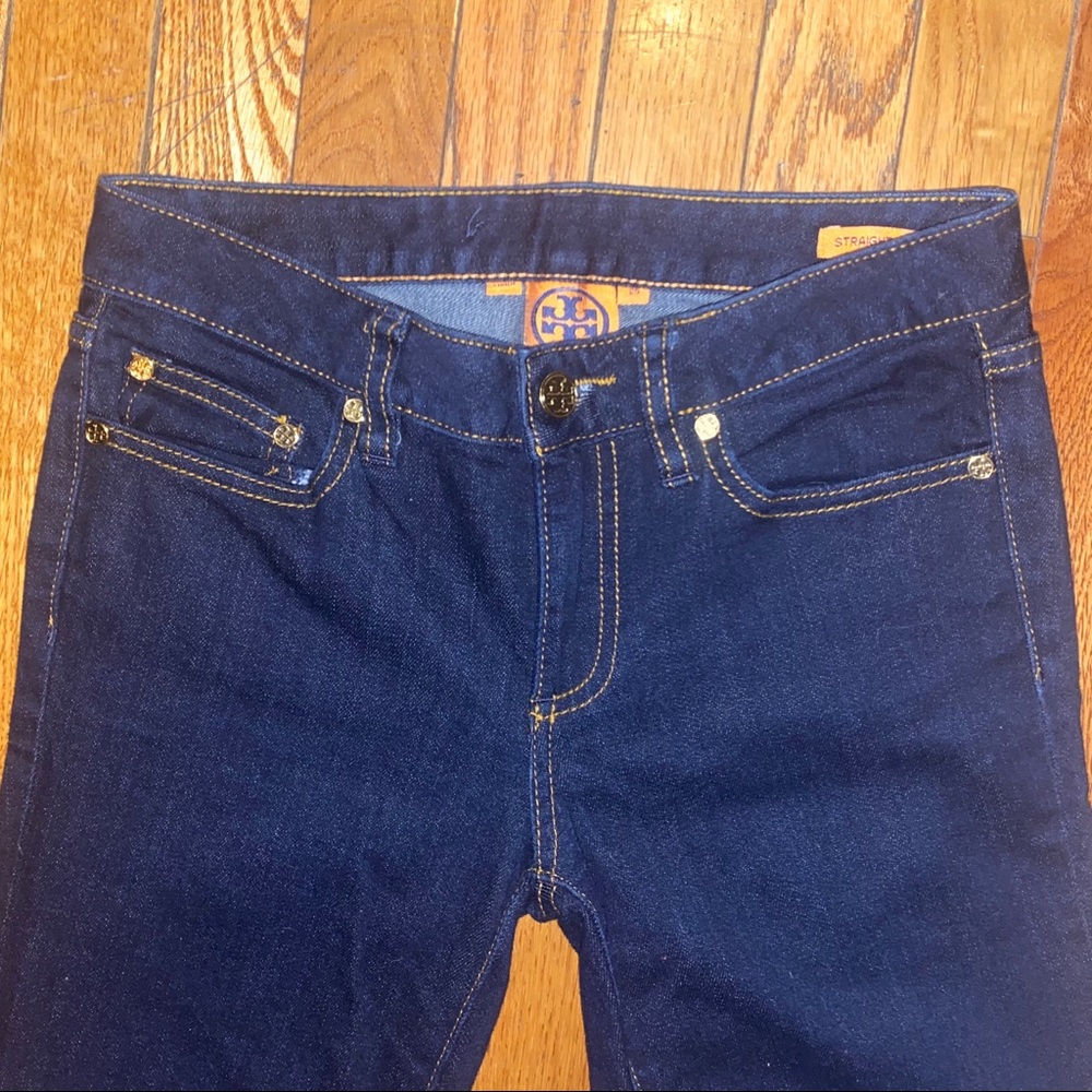 BNWT Tory Burch Dark Wash Straight Leg Jeans sz 25